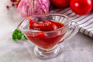 Red spicy tasty tomato ketchup