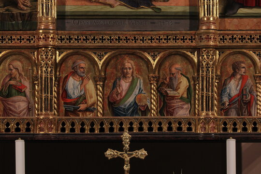 Painted Altar Detail at the St. John Lateran Basilica in Rome, Italy