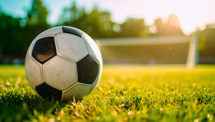 ボールの奥にみえるサッカーゴール