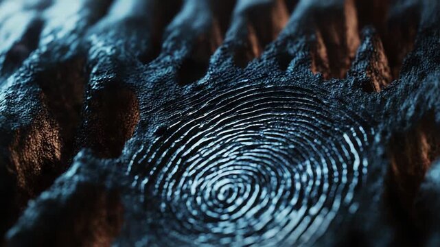 Abstract fingerprint biometric security recognizing personal identity