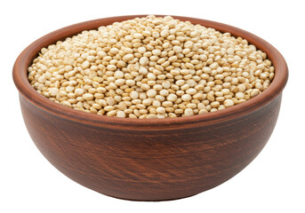 Isolated bowl of quinoa, healthy grain food staple, protein source, dietary fiber supply