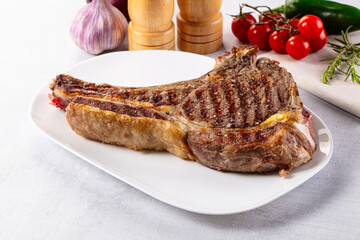 Grilled ribeye beef steak with bone