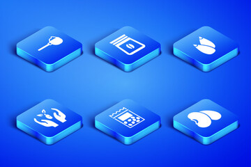 Set Beans, Measuring cup with flour, Pack full of seeds of plant, Plant hand, Bag coffee beans and Seed icon. Vector