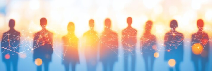 Diverse Group of Professionals Collaborating Together with Digital Connections for Team Success