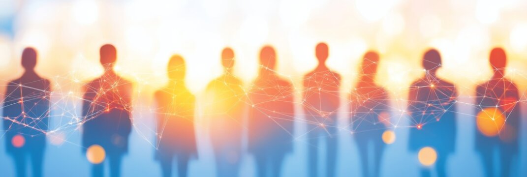 Diverse Group of Professionals Collaborating Together with Digital Connections for Team Success