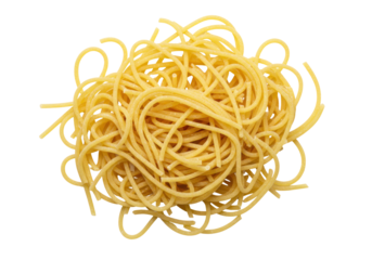 Isolated serving of cooked pasta spaghetti is ready to be served as a delicious dinner