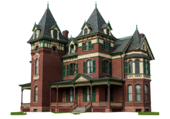 Isolated Victorian mansion, a classic example of 19th century residential architecture