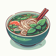 Flavorful bowl of pho soup