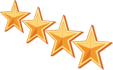 Obraz premium Four Golden Stars Vector Illustration for Achievements and Recognition Awards Celebrating Success Showing Quality Performance
