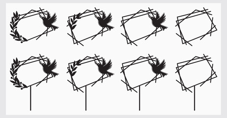 Floral lines with peace bird ...