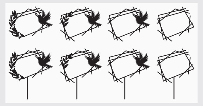 Floral lines with peace bird ...