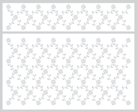 Floral rose pattern with leav...