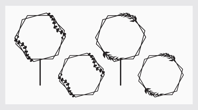Round floral line art cake to...