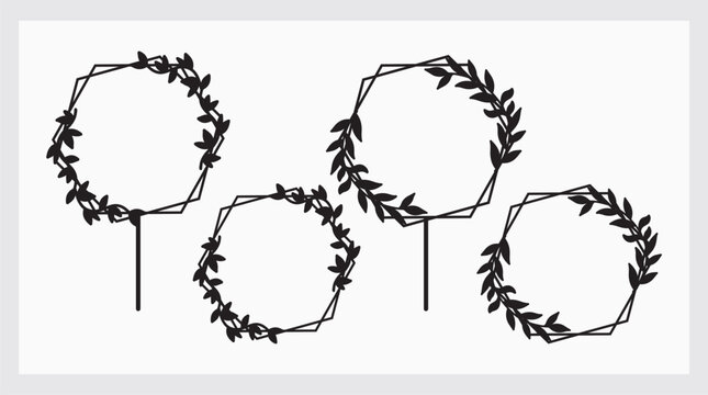 Round leaves line art cake to...