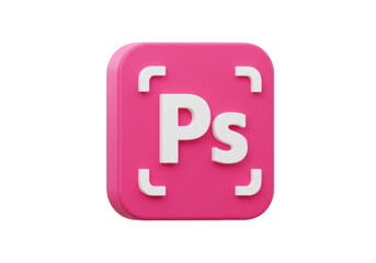 Pink Adobe Photoshop logo isolated PNG on transparent background, graphic design software icon for creative projects