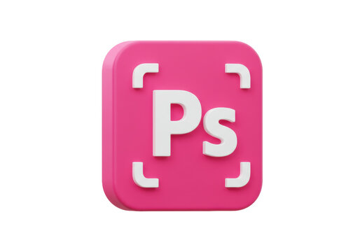 Pink Adobe Photoshop logo isolated PNG on transparent background, graphic design software icon for creative projects