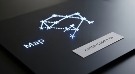 Glowing LED pattern displayed on a dark flat surface