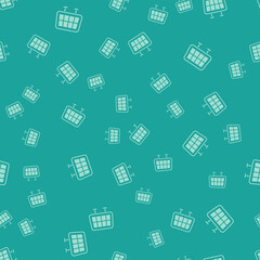 Fototapeta premium Green Solar energy panel icon isolated seamless pattern on green background. Vector