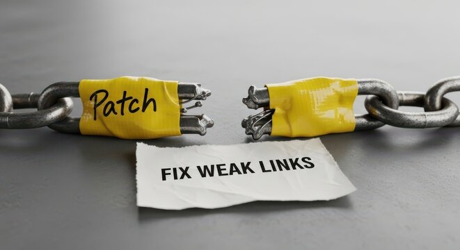 Broken Chain Representing Weak Links and Strategy for Repair