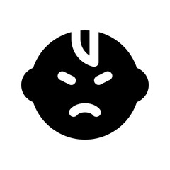 baby angry glyph icon