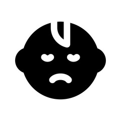 baby sad glyph icon