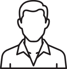 Vector art of man avatar icon a simple and clean line drawing of a male face, representing a user profile, contact, or member in a digital or print context on