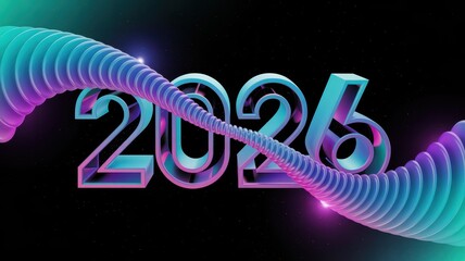 Dynamic 2026 Design with Vibrant Colors and Abstract Elements
