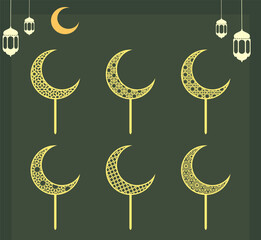 Moon with pattern cake topper...