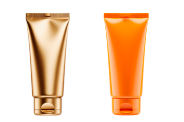 set of cosmetic bottles isolated