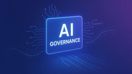 AI policy regulation framework technology management and ethical compliance system governance concept  with futuristic digital circuit background