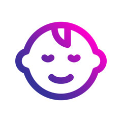 baby smile gradient icon
