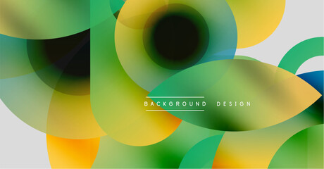 Obraz premium Abstract colorful shapes overlap. Gradient hues create dynamic visual effect. Modern design suitable for backgrounds, presentations.