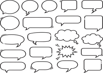 Obraz premium Comic Speech Bubble Vector Bundle — Blank Dialogue Balloons with Clean Outlines and Flat Cartoon Design