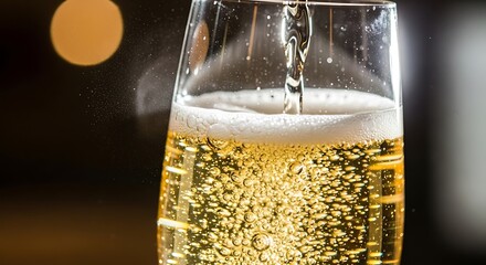 Effervescent Elegance - A Glass of Sparkling Champagne.