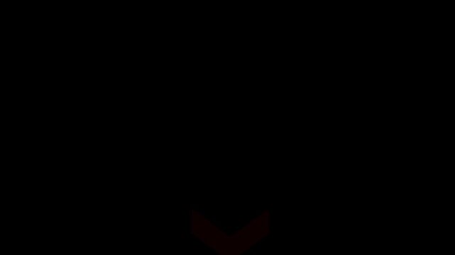 Red chevron arrows descending on black background abstract motion graphic dark background