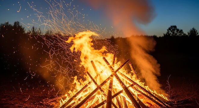 Bonfire Night Celebration - Warmth and Light in the Darkness. - Powered by Adobe