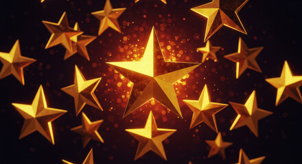 Magical Holiday Background with Glowing Stars