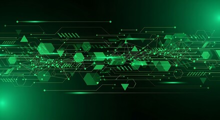 Futuristic Green Technology - Data Flow and Digital Innovation.