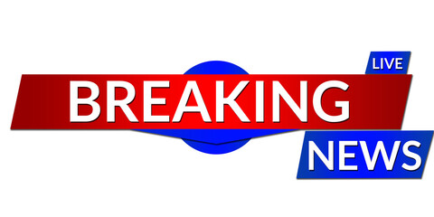 Live Breaking News Banner with Dynamic Red Alert Design