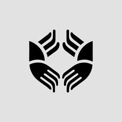 Obraz premium Two hands shaking silhouette minimal unity concept clean teamwork cooperation vector with white background