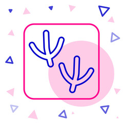 Line Dove paw footprint icon isolated on white background. Colorful outline concept. Vector