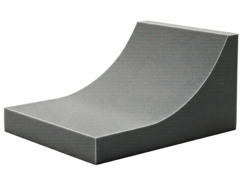 Gray kicker ramp for skateboarding and other extreme sports on a transparent background - Powered by Adobe