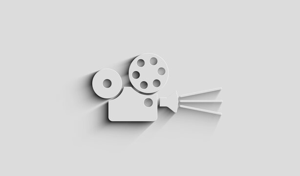 Cinema movie broadcast symbol digital concept 3d illustration
