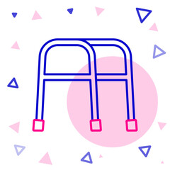 Line Walker for disabled person icon isolated on white background. Colorful outline concept. Vector