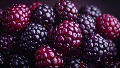 Close-up of fresh blackberries, background. Healthy eating concept.