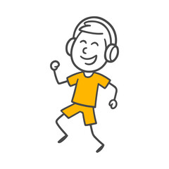 Following the Rhythm An Energetic Person Escaping the World with Their Headphones and Dancing with Joy.
