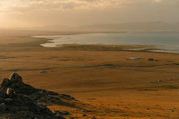 The road across the Tien Shan Mountains to Song - Kul Lake , Kyrgyzstan