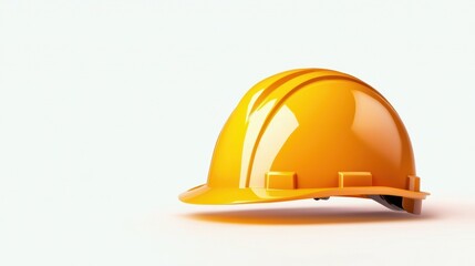 Fototapeta premium hardhat Safety Warning Symbol Bold yellow hardhat graphic with text space, used for safety alerts or instructional signs in construction areas.