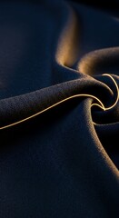 Elegant navy fabric with golden highlights creating an atmosphere of depth and sophistication
