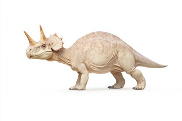 Realistic dinosaur depiction of a proto featuring horned details for educational use